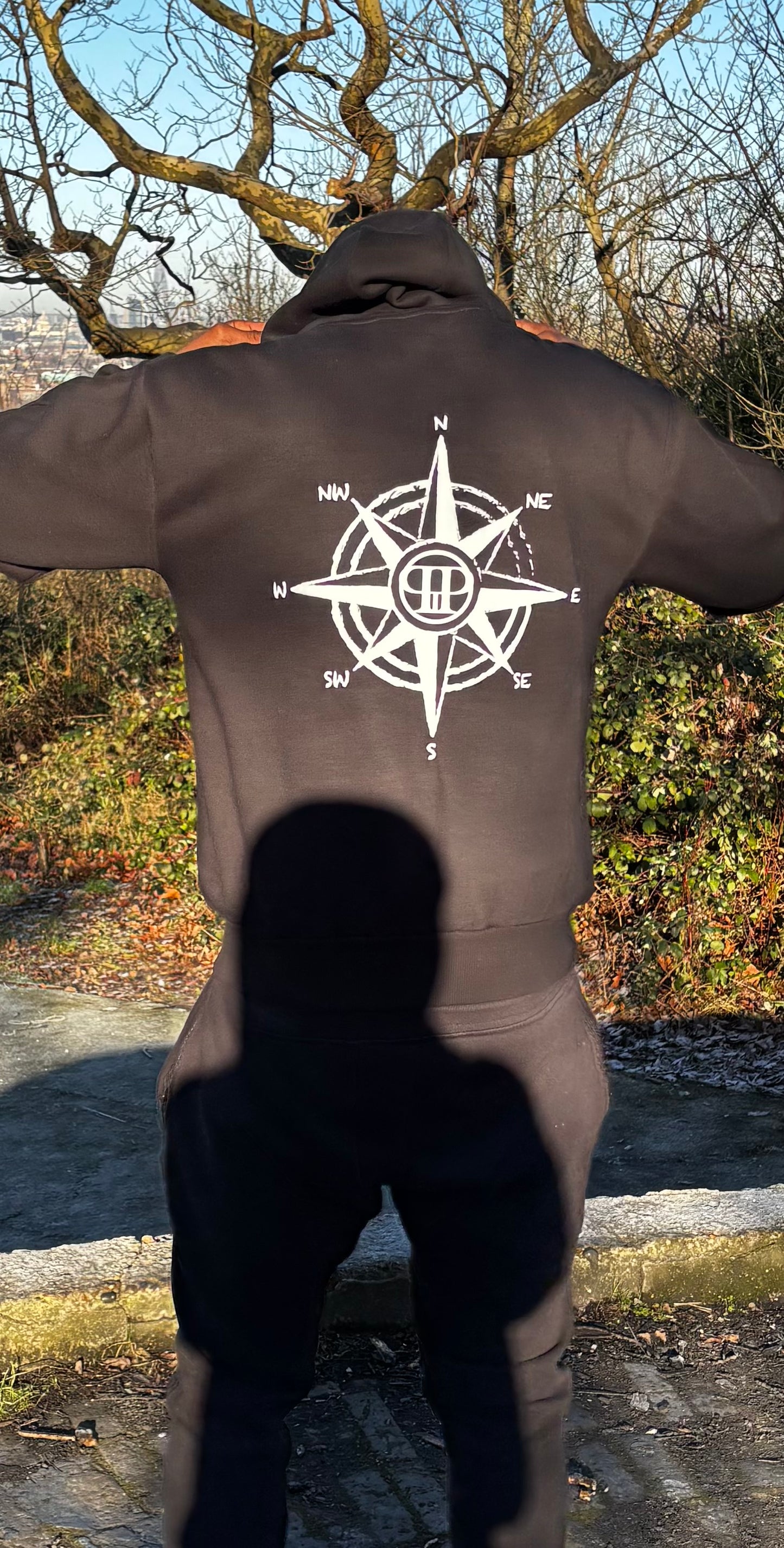 PRVLGD Logo Compass Print Hoodie (Black)