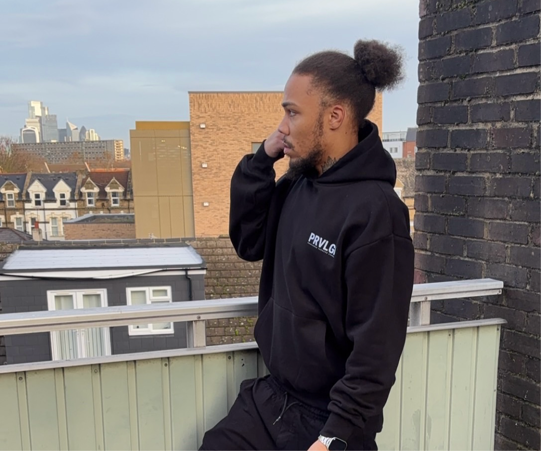 PRVLGD Logo Compass Print Hoodie (Black)