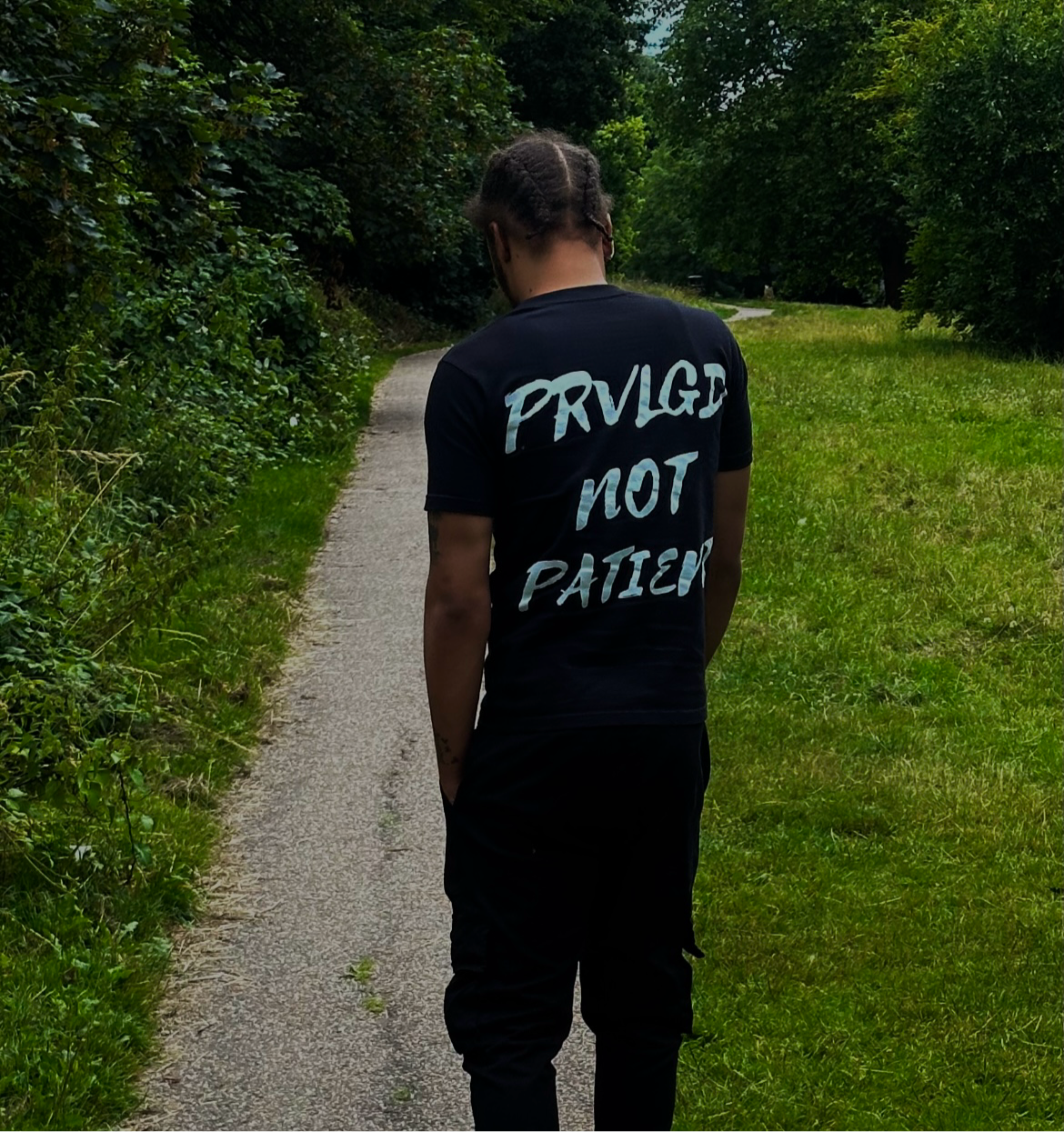 PRVLGD Not Patient Print T-Shirt (Black)